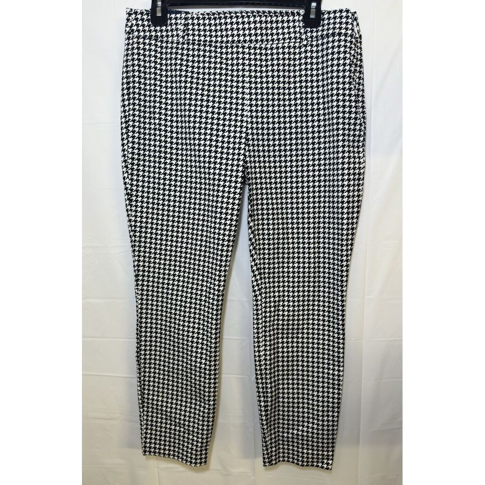 J Crew Winnie Pants White and Navy Women's size‎ 10 New Zip Side